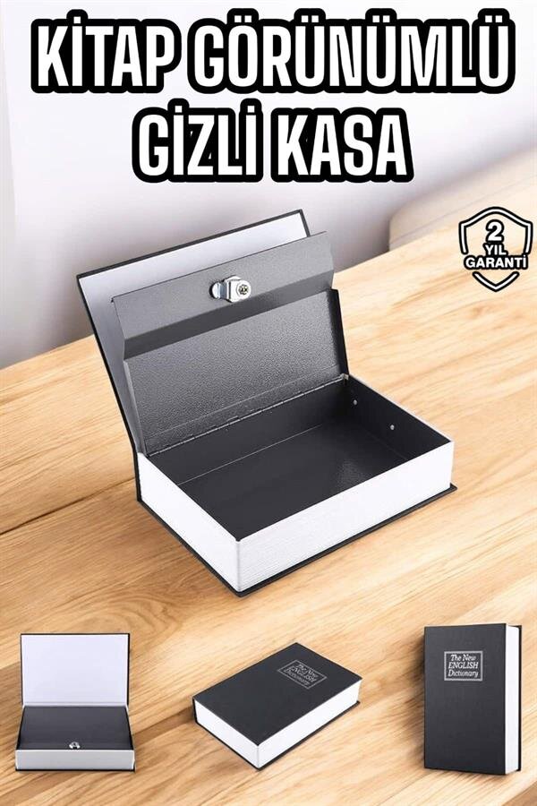 Gizli Kasa İngilizce Sözlüğü Kitap Görünümlü Anahtarlı Gizli Mini Çelik Kasa Kilitli 2 Gizli Kasa İngilizce Sözlüğü Kitap Görünümlü Anahtarlı Gizli Mini Çelik Kasa Kilitli - Görsel 2