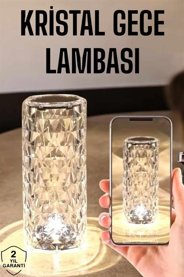 Kristal Dokunmatik Ve Kumandalı Masa Ve Gece lambası 2 Kristal Dokunmatik Ve Kumandalı Masa Ve Gece lambası - Görsel 2