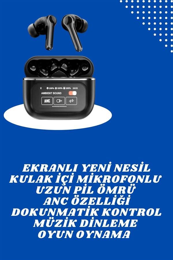 Ekranlı Yeni Nesil Pro Kulaklık ve Akıllı Saat Kampanyası Kulak İçi Mikrofonlu 1 Ekranlı Yeni Nesil Pro Kulaklık ve Akıllı Saat Kampanyası Kulak İçi Mikrofonlu