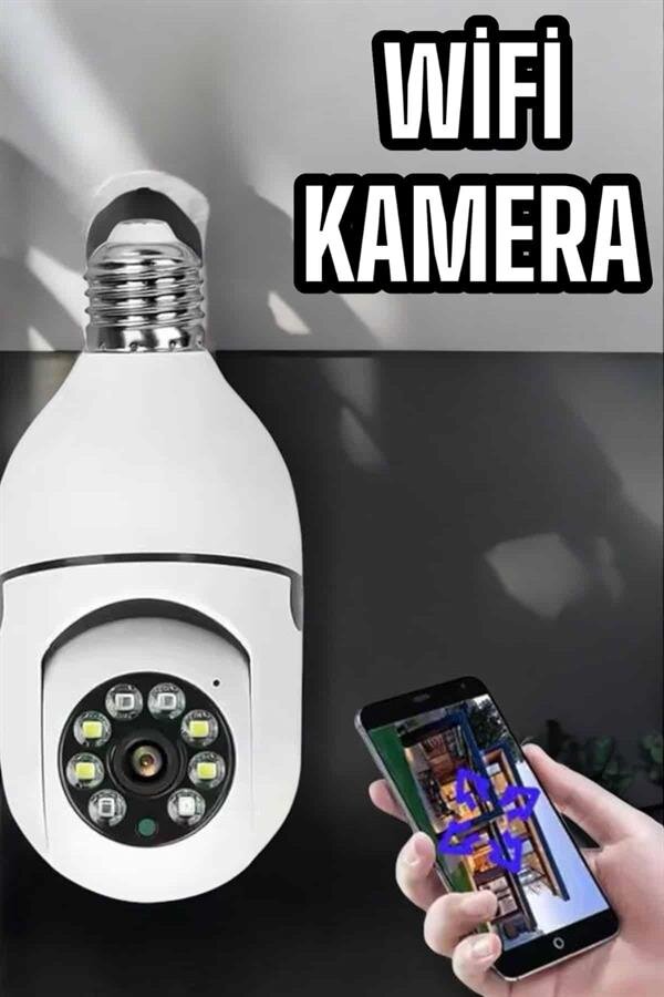 Wifi Kamera Duylu Ampul Görünümlü 360 Derece Dönebilen Ev Kamerası 2 Wifi Kamera Duylu Ampul Görünümlü 360 Derece Dönebilen Ev Kamerası - Görsel 2