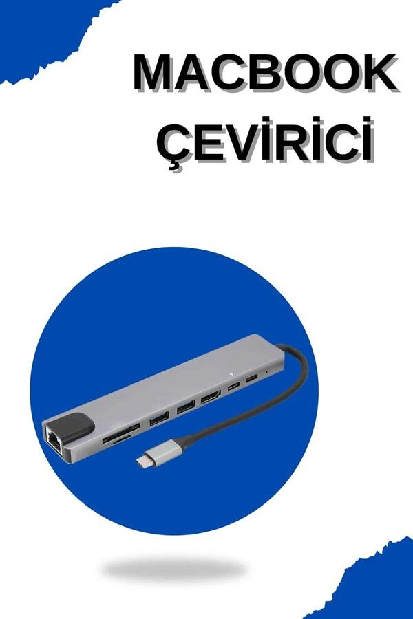 Çevirici Dönüştürücü Adaptör Macbook 3 In 1 Type-C To Hdmı USB 3.0 2 Çevirici Dönüştürücü Adaptör Macbook 3 In 1 Type-C To Hdmı USB 3.0 - Görsel 2