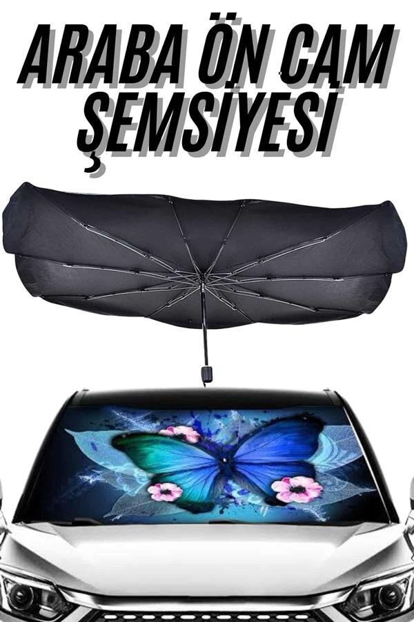 Güneş Önleyici Katlanabilir Oto Araba Güneşlik Şemsiye Tip Ön Cam 2 Güneş Önleyici Katlanabilir Oto Araba Güneşlik Şemsiye Tip Ön Cam - Görsel 2