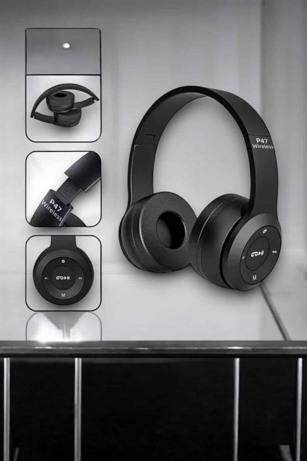 Kulak Üstü TF Kart ve AUX Destekli Ergonomik Bluetooth Kulaklık 1 Kulak Üstü TF Kart ve AUX Destekli Ergonomik Bluetooth Kulaklık