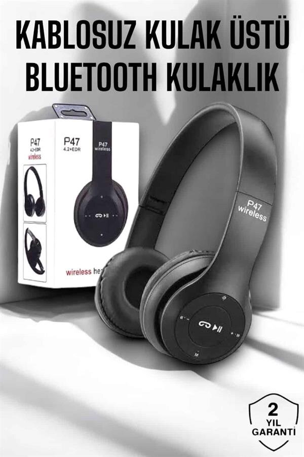 Kulak Üstü TF Kart ve AUX Destekli Ergonomik Bluetooth Kulaklık 2 Kulak Üstü TF Kart ve AUX Destekli Ergonomik Bluetooth Kulaklık - Görsel 2