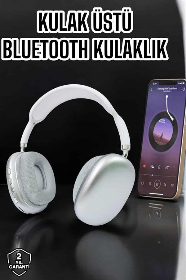 P9 Plus Kablosuz Kulak Üstü Bluetooth Kulaklık Beyaz Mikrofonlu Kulaküstü Kablosuz Kulaklık 2 P9 Plus Kablosuz Kulak Üstü Bluetooth Kulaklık Beyaz Mikrofonlu Kulaküstü Kablosuz Kulaklık - Görsel 2