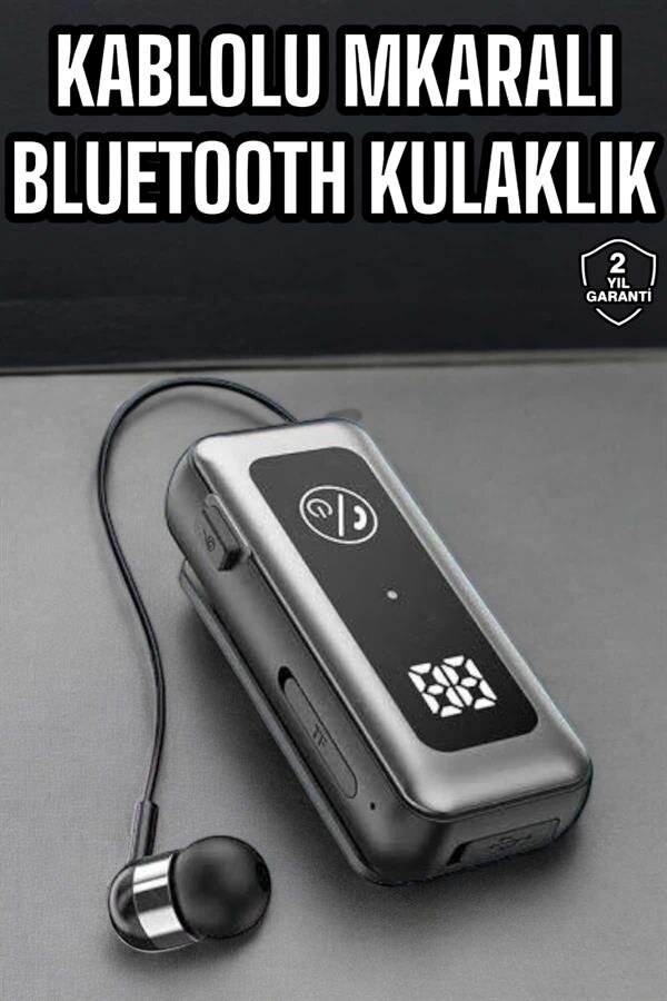 Kablolu Bluetooth Kulaklık Kulak İçi Stereo Mikrofonlu Dijital Göstergeli 2 Kablolu Bluetooth Kulaklık Kulak İçi Stereo Mikrofonlu Dijital Göstergeli - Görsel 2