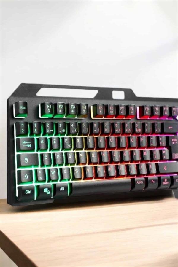 Led Işıklı Oyuncu Klavye Usb Girişli RGB Işıklı Q Klavye Mouse Hediyeli 3 Led Işıklı Oyuncu Klavye Usb Girişli RGB Işıklı Q Klavye Mouse Hediyeli - Görsel 3