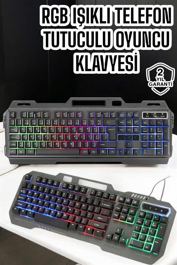 Q Klavye RGB Işıklı Klavye Ve Mouse Seti Kablolu Mouse Hediyeliş 2 Q Klavye RGB Işıklı Klavye Ve Mouse Seti Kablolu Mouse Hediyeliş - Görsel 2