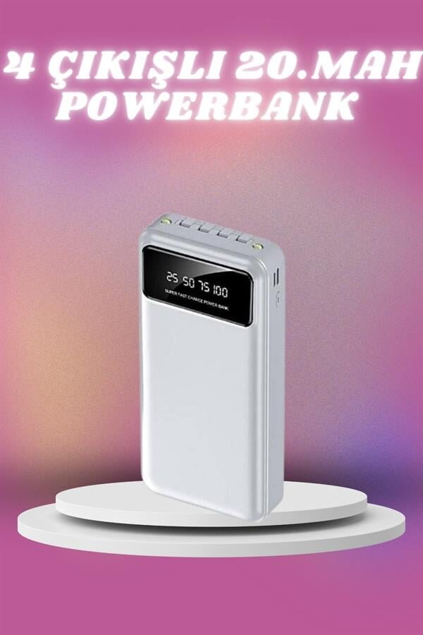 4 Çıkışlı 20.000 MAH Powerbank Taşınabilir Çoklu Giriş 2 4 Çıkışlı 20.000 MAH Powerbank Taşınabilir Çoklu Giriş - Görsel 2