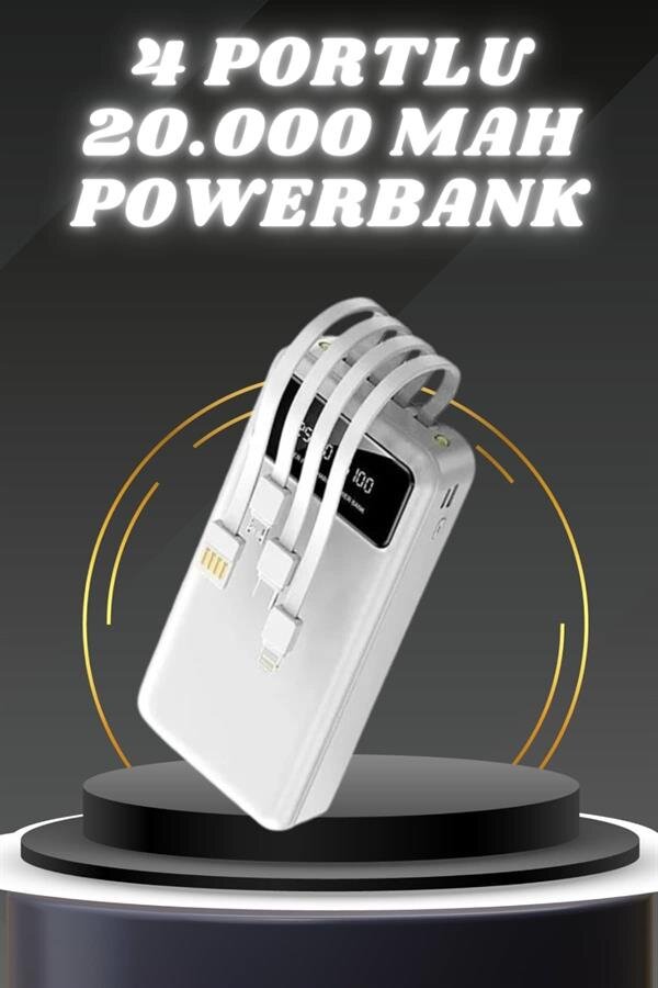 Powerbank Şarj Cihazı 4 Çıkışlı 20.000 MAH Powerbank Kompakt Yüksek Kapasiteli Hızlı Şarj 2 Powerbank Şarj Cihazı 4 Çıkışlı 20.000 MAH Powerbank Kompakt Yüksek Kapasiteli Hızlı Şarj - Görsel 2