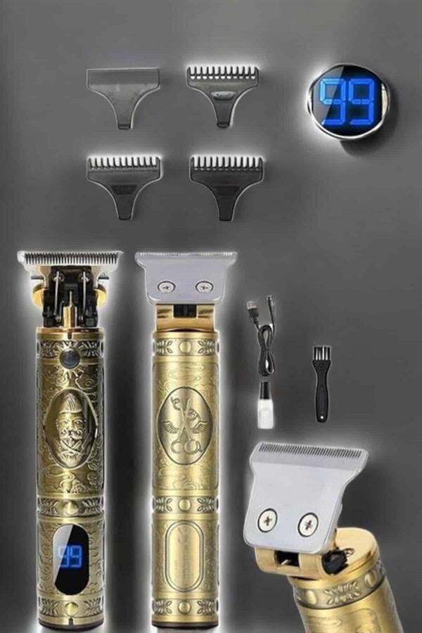 Tıraş Makinesi Şarjlı Profesyonel Saç Kesme Makinesi Gold Çizik Tıraş 4 Tıraş Makinesi Şarjlı Profesyonel Saç Kesme Makinesi Gold Çizik Tıraş - Görsel 4
