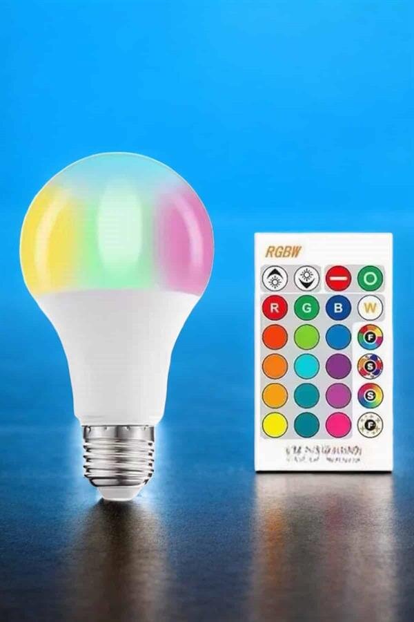 Led Ampul Enerji Dostu RGB Işıklı 100W Led Işık 3 Led Ampul Enerji Dostu RGB Işıklı 100W Led Işık - Görsel 3