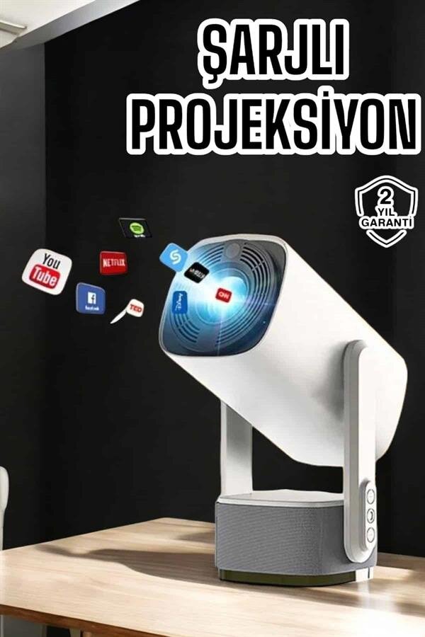 Akıllı Projeksiyon Powerbankli Taşınabilir Sinema Projektörü 4k HD Kaliteli 2 Akıllı Projeksiyon Powerbankli Taşınabilir Sinema Projektörü 4k HD Kaliteli - Görsel 2