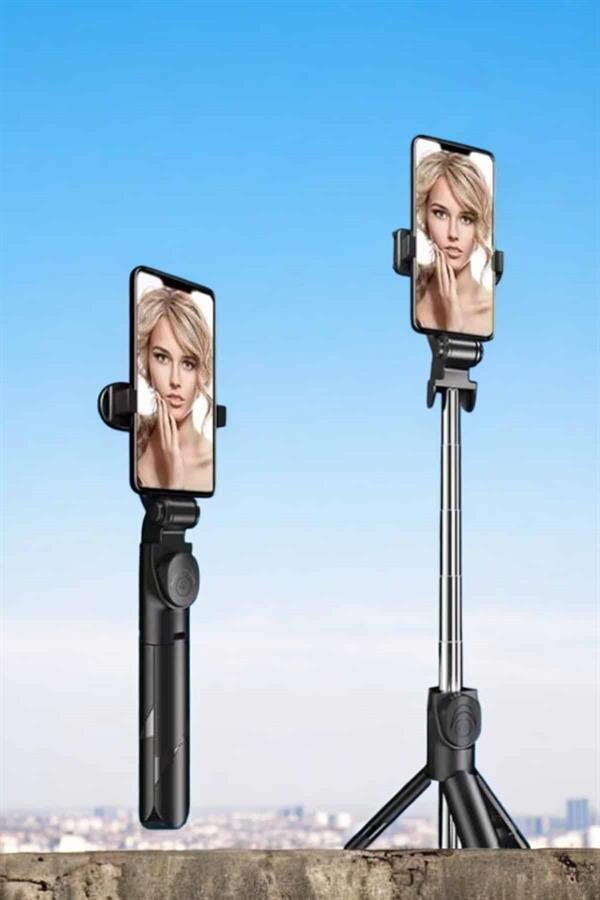 Tripod Kablosuz Bluetooth Bağlantılı Selfie Çubuğu 360 Derece Dönebilen 3 Tripod Kablosuz Bluetooth Bağlantılı Selfie Çubuğu 360 Derece Dönebilen - Görsel 3