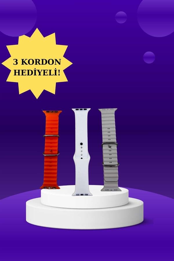 Akıllı Saat Arama Görüşme Bildirim Görme Uyku ve Sağlık Takibi Nabız Ölçer 3 Kordon Hediyeli 3 Akıllı Saat Arama Görüşme Bildirim Görme Uyku ve Sağlık Takibi Nabız Ölçer 3 Kordon Hediyeli - Görsel 3