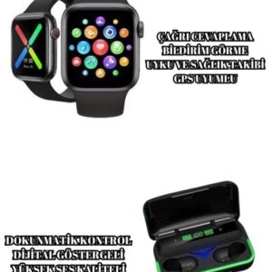 Ucuz ve Kaliteli Kulaklıklı Saat Seti Bluetooth Bağlantılı Akıllı Saat ve Kulaklık