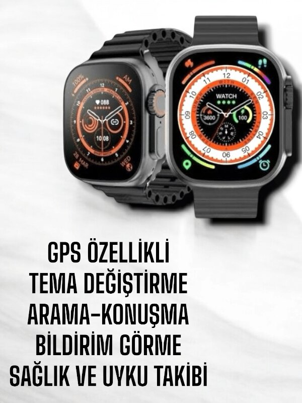 Yeni Nesil Ultra Akıllı Saat Titreşimli Uyku & Sağlık Takibi Çift Kordon 4 Yeni Nesil Ultra Akıllı Saat Titreşimli Uyku & Sağlık Takibi Çift Kordon - Görsel 4