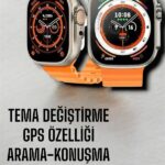 Suya ve Toza Dayanıklı 45 MM Akıllı Saat Bildirim ve Cevapsız Çağrı Görüntüleme