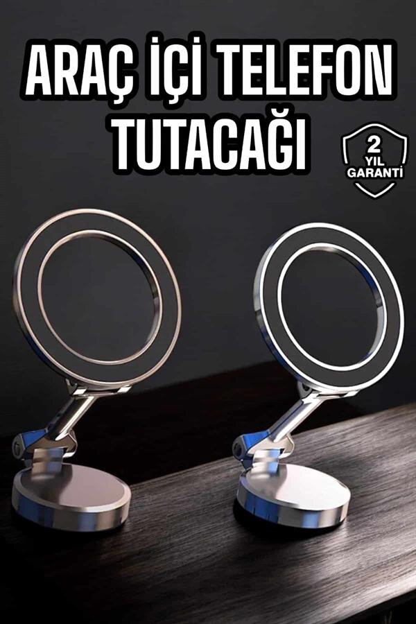 Telefon Tutucu Tüm Arabalara Uyumlu Araç İçi Katlanabilir Manyetik Tasarım 2 Telefon Tutucu Tüm Arabalara Uyumlu Araç İçi Katlanabilir Manyetik Tasarım - Görsel 2