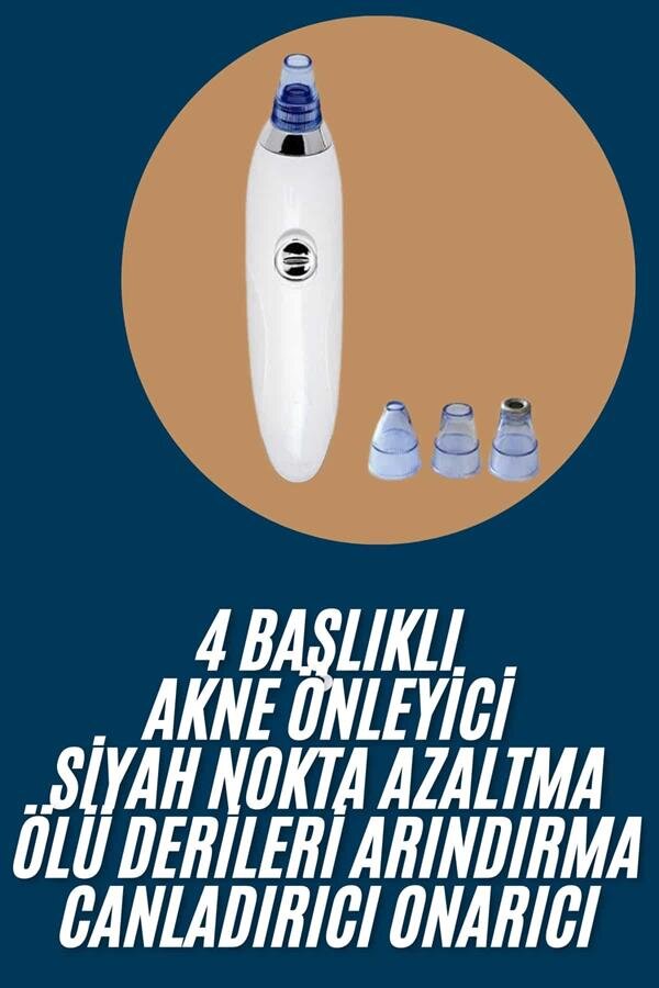 Yeni Nesil Vakumlu Pilli Siyah Nokta ve Yüz Temizleme Cihazı 4 Başlıklı 1 Yeni Nesil Vakumlu Pilli Siyah Nokta ve Yüz Temizleme Cihazı 4 Başlıklı