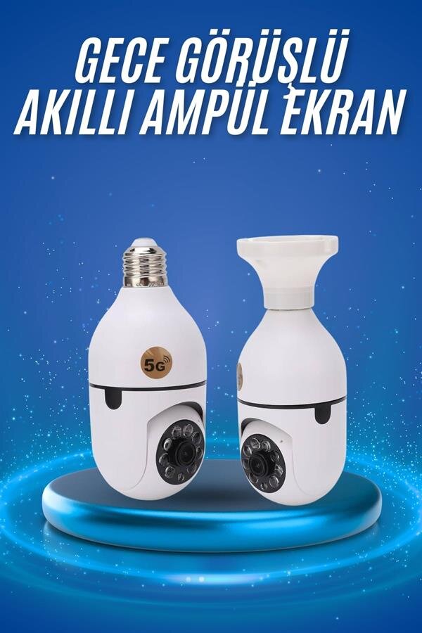 Gece Görüşlü Akıllı Dönebilen Ev Kamerası Ampül Kamera 2 Gece Görüşlü Akıllı Dönebilen Ev Kamerası Ampül Kamera - Görsel 2