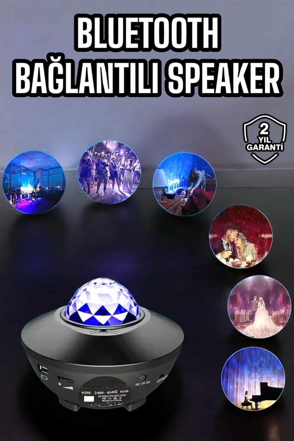 Çocuklara Özel Şarjlı Bluetooth Hoparlör Parti Led Lambası Yıldızlı Projeksiyon 2 Çocuklara Özel Şarjlı Bluetooth Hoparlör Parti Led Lambası Yıldızlı Projeksiyon - Görsel 2