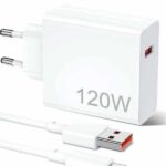 120W Şarj Aleti Hızlı Çift Turbo Şarj Aleti Seti Beyaz