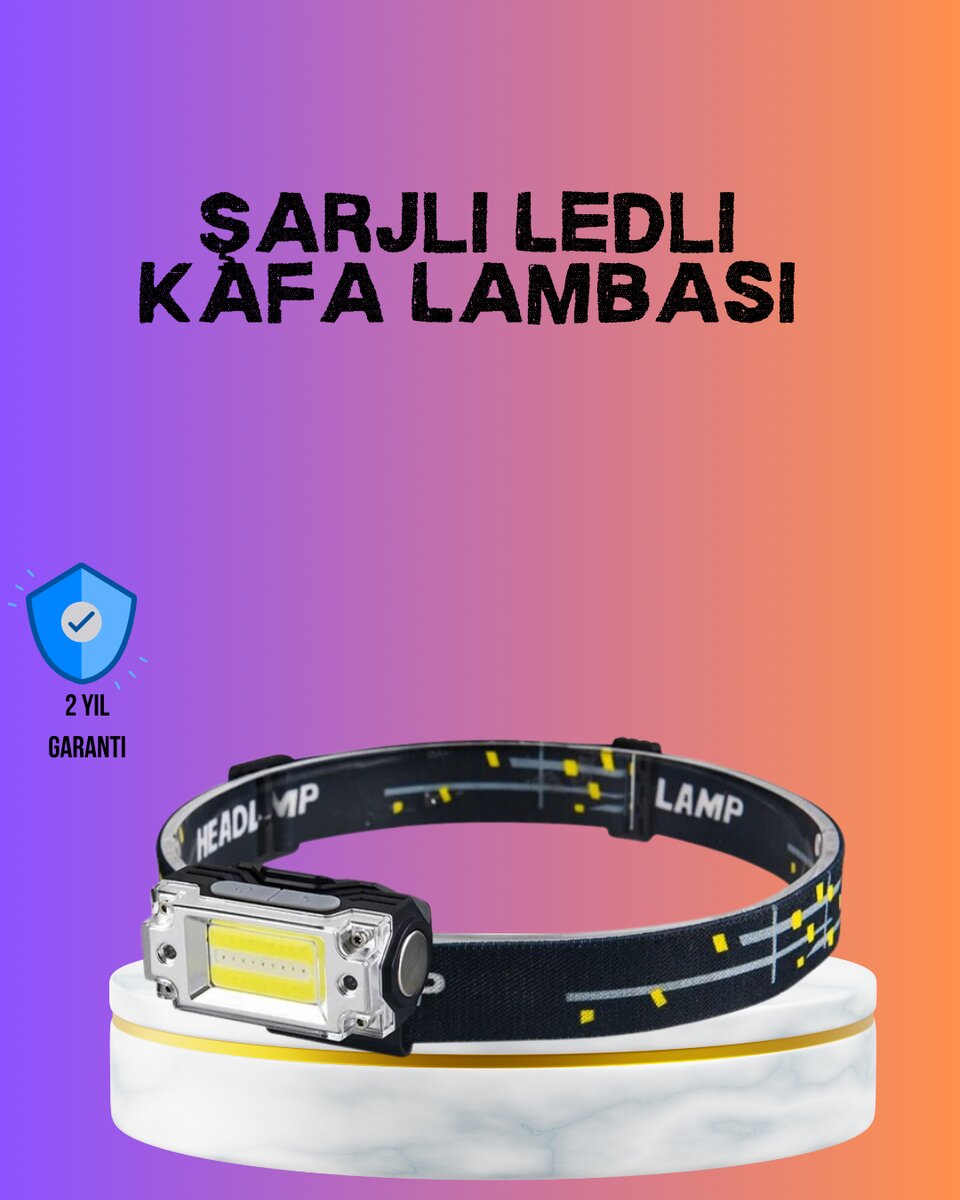 Beyaz Led Işık Sensörlü Kafa Lambası Lityum Batarya Led El Fenerli Şarjlı 1 Beyaz Led Işık Sensörlü Kafa Lambası Lityum Batarya Led El Fenerli Şarjlı