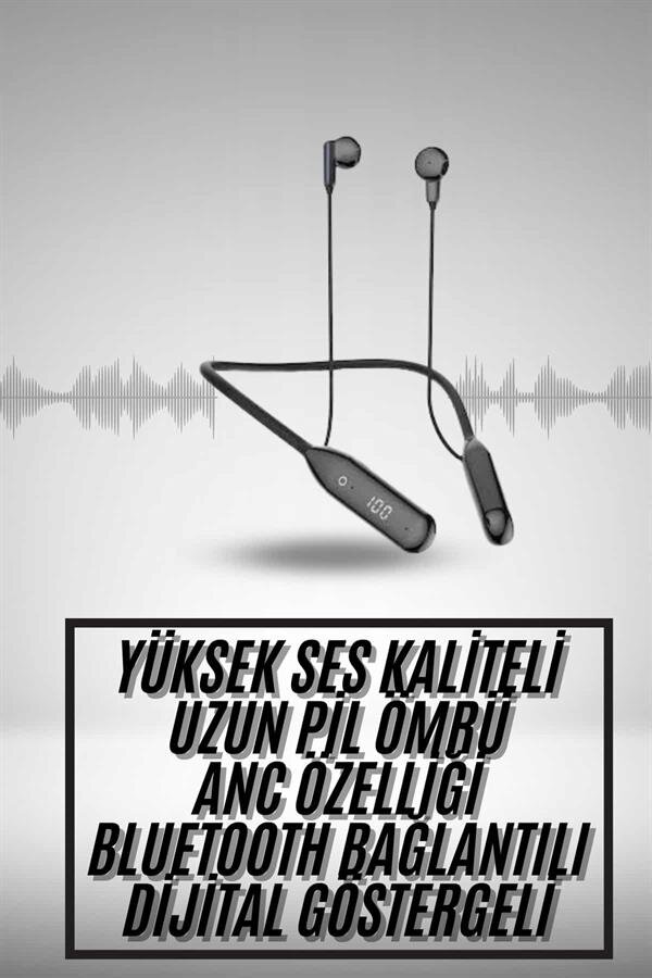 100 Saat Kablolu Boyun Askılı Dijital Göstergeli Bluetooth Kulaklık 1 100 Saat Kablolu Boyun Askılı Dijital Göstergeli Bluetooth Kulaklık
