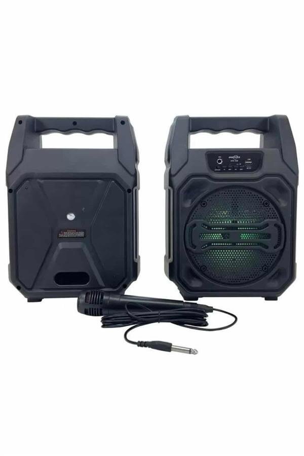 Karaoke Mikrofonlu Fm Radyolu Bluetooth Hoparlör Yüksek Ses Kaliteli 3 Karaoke Mikrofonlu Fm Radyolu Bluetooth Hoparlör Yüksek Ses Kaliteli - Görsel 3