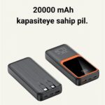 20000 mAh Taşınabilir Powerbank | Çok Kablolu Hızlı Şarj Destekli (22.5W)