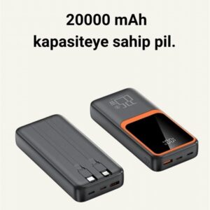 20000 mAh Taşınabilir Powerbank | Çok Kablolu Hızlı Şarj Destekli (22.5W)