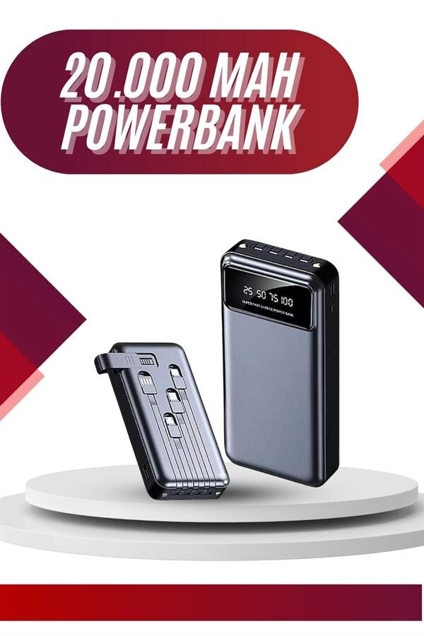 4 Çıkışlı 20.000 Mah Powerbank Uzun Pil Ömürlü Taşınabilir 2 4 Çıkışlı 20.000 Mah Powerbank Uzun Pil Ömürlü Taşınabilir - Görsel 2