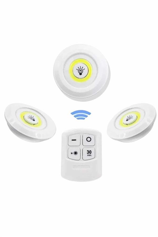Dolap Işığı Mutfak Rafı Işığı Uzaktan Kumandalı 3 Lü Spot Led Lamba 4 Dolap Işığı Mutfak Rafı Işığı Uzaktan Kumandalı 3 Lü Spot Led Lamba - Görsel 4