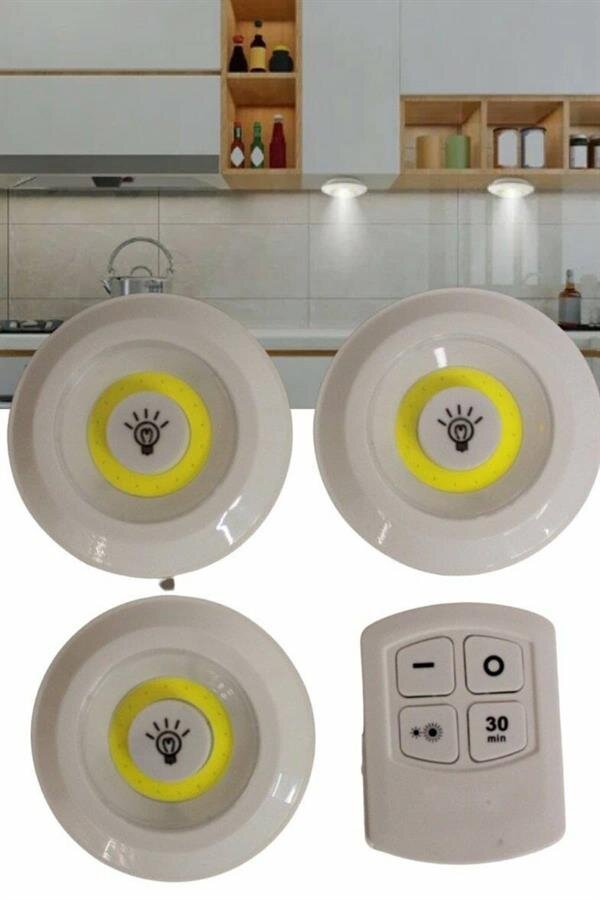 Kablosuz Pilli Işıldak Masa Lambası Mutfak Tezgah Altı Banyo Dolabı Dolap İçi 4 Kablosuz Pilli Işıldak Masa Lambası Mutfak Tezgah Altı Banyo Dolabı Dolap İçi - Görsel 4