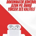 4.Nesil Bluetooth Kulaklık Yüksek Ses Kaliteli Dokunmatik Kontrol Özellikli