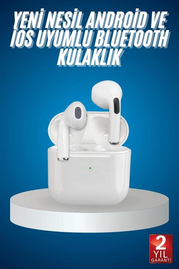 Bluetooth Kulaklık Beyaz Çağrı Cevaplama Dokunmatik Kontrol Kablosuz 2 Bluetooth Kulaklık Beyaz Çağrı Cevaplama Dokunmatik Kontrol Kablosuz - Görsel 2