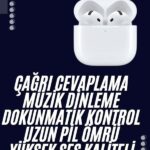 Bluetooth Kulaklık Beyaz Çağrı Cevaplama Dokunmatik Kontrol Kablosuz