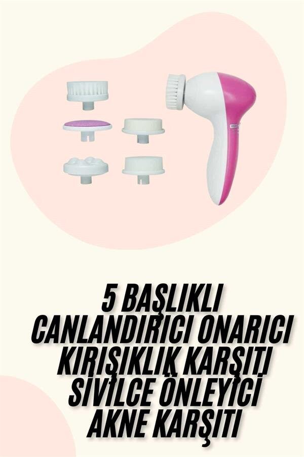 5 Başlıklı Titreşimli Cilt Temizleme Seti Canlandırıcı ve Onarıcı 1 5 Başlıklı Titreşimli Cilt Temizleme Seti Canlandırıcı ve Onarıcı