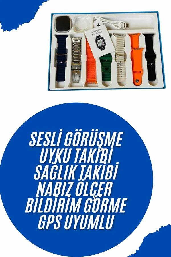 Akıllı Saat 7 Kordon Hediyeli Takvim Alarm Nabız Ölçer Bildirim Görme Sesli Görüşme 1 Akıllı Saat 7 Kordon Hediyeli Takvim Alarm Nabız Ölçer Bildirim Görme Sesli Görüşme
