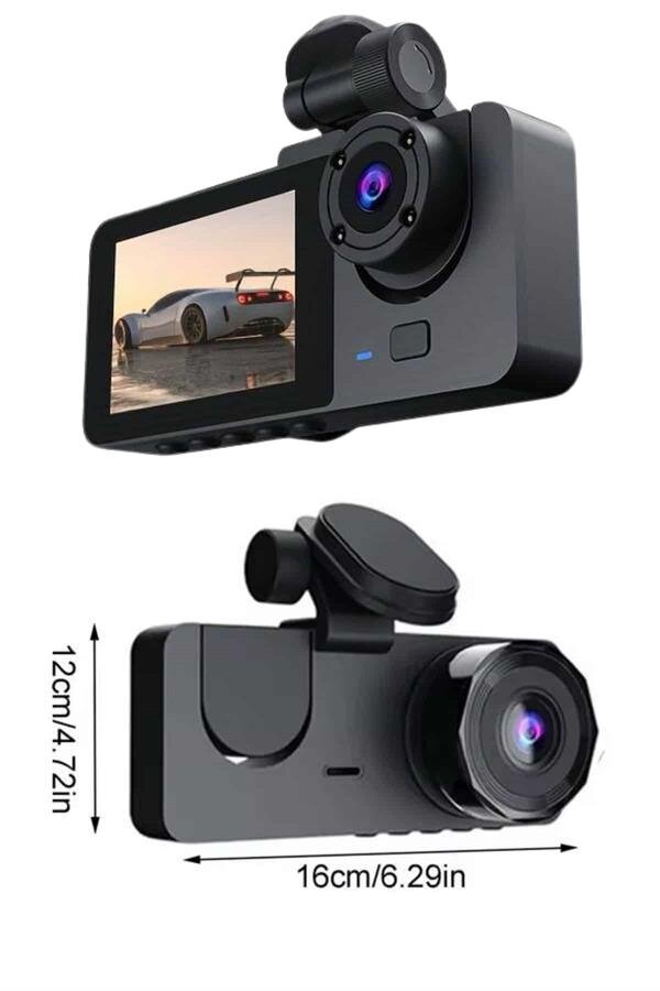Gece Görüşlü DVR 3 Lensli Araç İçi Sürüş Kamerası Video Kaydedici 4 Gece Görüşlü DVR 3 Lensli Araç İçi Sürüş Kamerası Video Kaydedici - Görsel 4