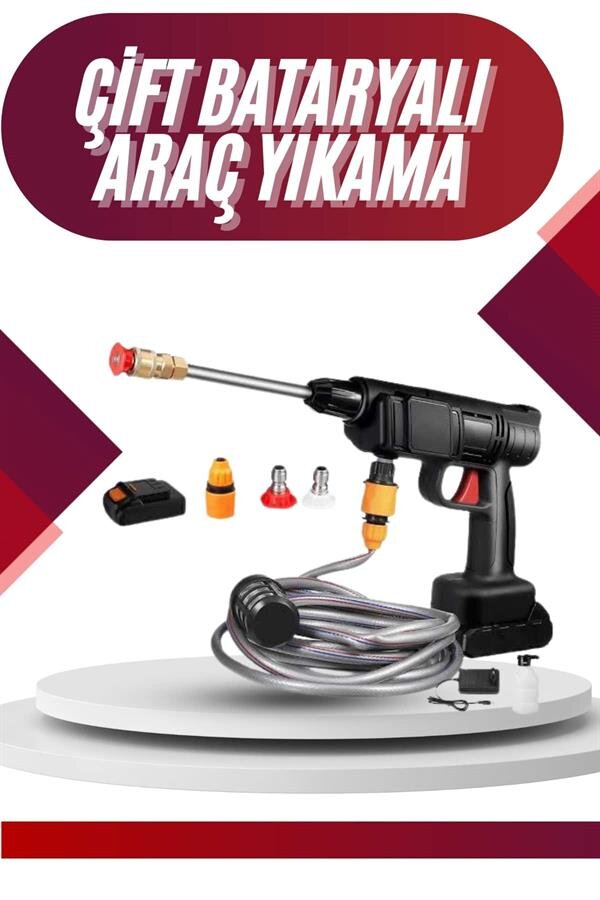 Oto Araba Yıkama Şarjlı Ve Yüksek Basınçlı Oto Yıkama Ve Sulama Tabancası 2 Oto Araba Yıkama Şarjlı Ve Yüksek Basınçlı Oto Yıkama Ve Sulama Tabancası - Görsel 2