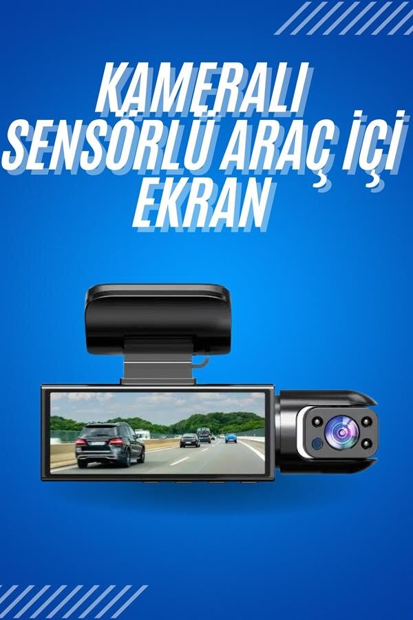 Araç İçi Full Hd Kamera Ön ve Arka Kameralı Ekranlı Araç Kamerası 2 Araç İçi Full Hd Kamera Ön ve Arka Kameralı Ekranlı Araç Kamerası - Görsel 2