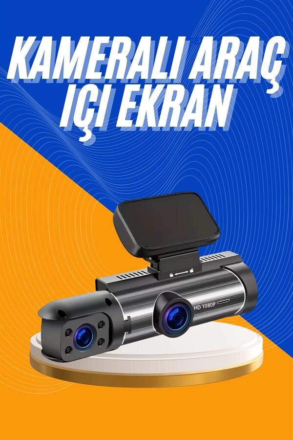 Araç Kamerası Black Box Çift Kameralı Ekranlı Full HD Sürüş Kamerası 2 Araç Kamerası Black Box Çift Kameralı Ekranlı Full HD Sürüş Kamerası - Görsel 2