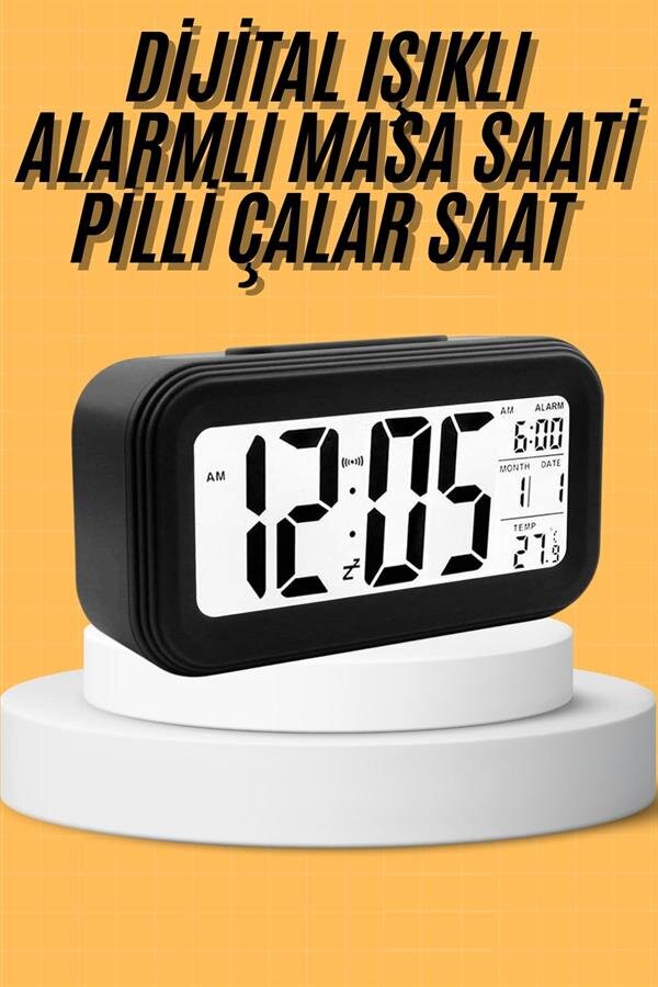 Dijital Masa Saati Takvim Çalar Saat Alarmlı Işıklı Led Ekran Pilli 2 Dijital Masa Saati Takvim Çalar Saat Alarmlı Işıklı Led Ekran Pilli - Görsel 2