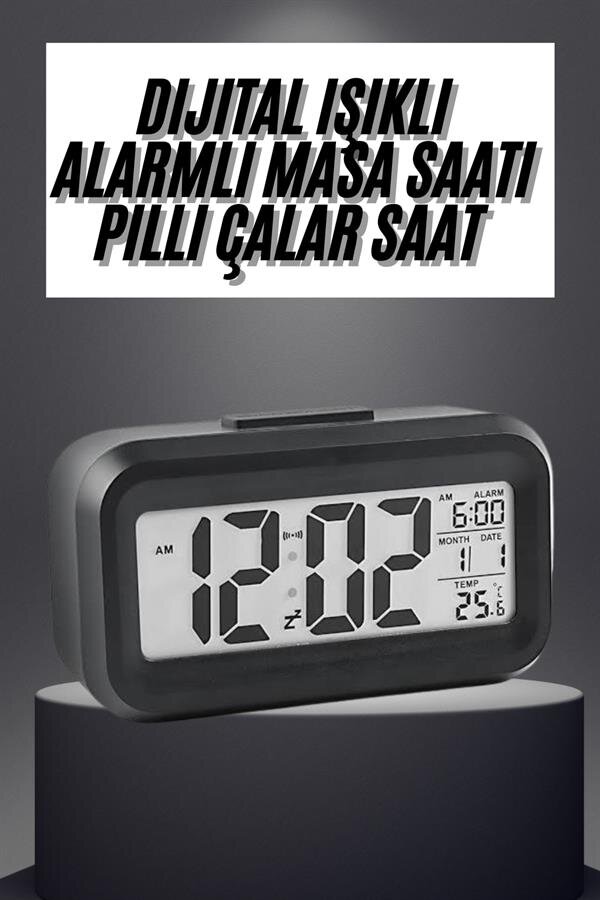 Gece Dijital Masa Saati Dijital Alarmlı Led Ekran Pilli Çalar Saat 2 Gece Dijital Masa Saati Dijital Alarmlı Led Ekran Pilli Çalar Saat - Görsel 2