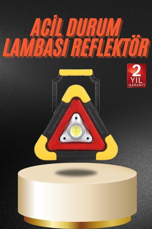 Işıklı İkaz Lambası Reflektör Şarjlı Işıklı Üçgen LED Acil Durum Feneri 2 Işıklı İkaz Lambası Reflektör Şarjlı Işıklı Üçgen LED Acil Durum Feneri - Görsel 2