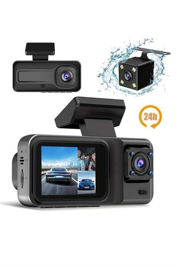 1080P 3 Lensli WİFİ Araç İçi Kameralı Ekran DVR Kaydedici Gece Görüşlü 1 1080P 3 Lensli WİFİ Araç İçi Kameralı Ekran DVR Kaydedici Gece Görüşlü