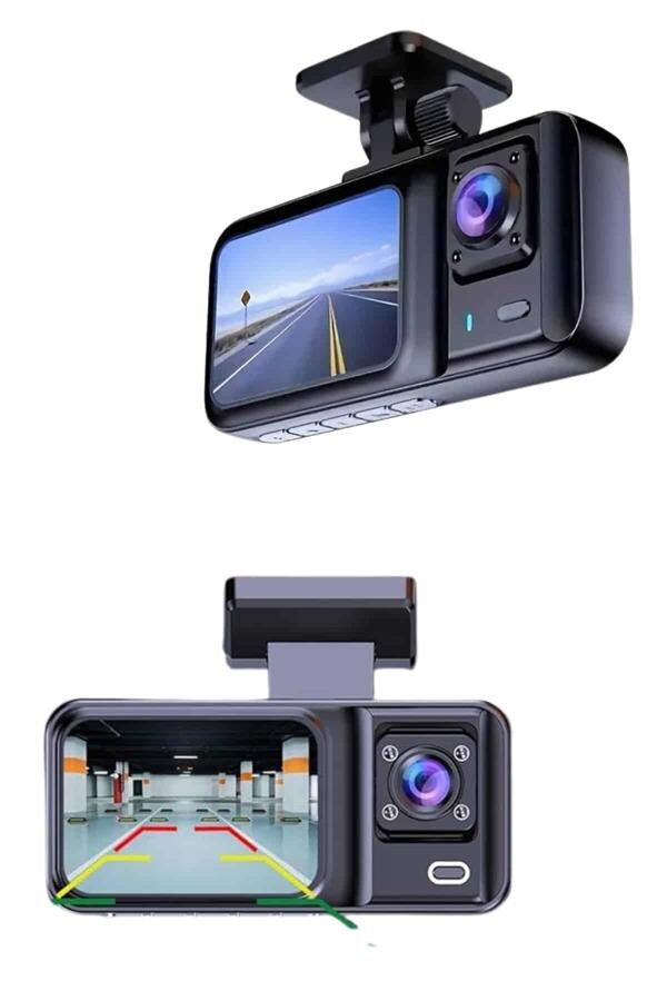 DVR Araç İçi Kamera Ön ve İç Kamera 2 İnç Ekranlı Çift Kamera 1 DVR Araç İçi Kamera Ön ve İç Kamera 2 İnç Ekranlı Çift Kamera