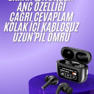Haydiburaya 18 Yeni Nesil ANC Özellikli Çağrı Cevaplayan Dokunmatik Ekranlı Bluetooth Kulaklık Siyah